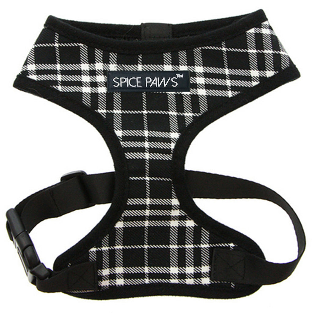 Adjustable Dog Harness Vest Style Dog Outing Classic Plaid Traction Chest Harness